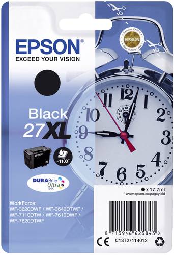 Epson Druckerpatrone T2711, 27XL Original Schwarz C13T27114012 von Epson