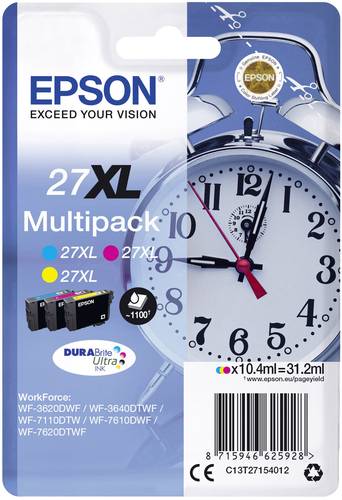Epson Druckerpatrone T2715, 27XL Original Kombi-Pack Cyan, Gelb, Magenta C13T27154012 von Epson