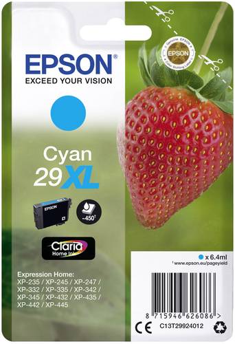 Epson Druckerpatrone T2992, 29XL Original Cyan C13T29924012 von Epson