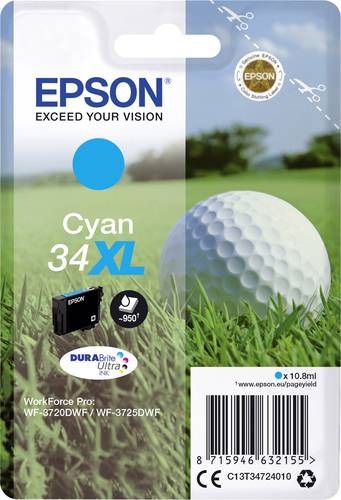 Epson Druckerpatrone T3472, 34XL Original Cyan C13T34724010 von Epson