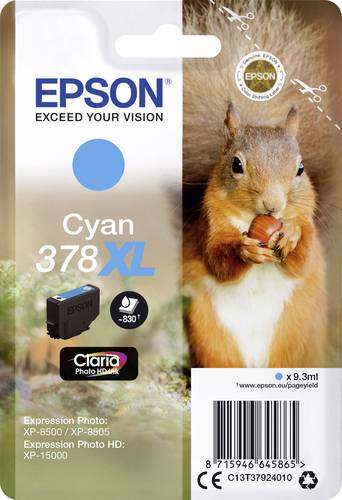 Epson Druckerpatrone T3792, 378XL Original Cyan C13T37924010 von Epson