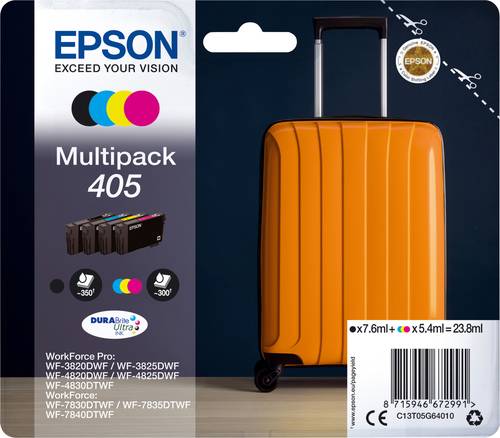 Epson Druckerpatrone T05G6, 405 Original Kombi-Pack Schwarz, Gelb, Cyan, Magenta C13T05G64010 von Epson