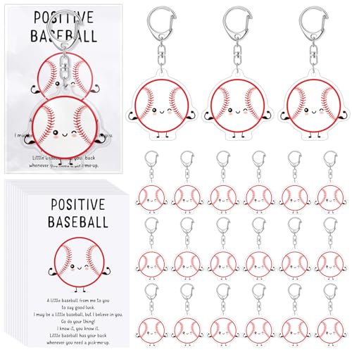 Equsion Baseball-Schlüsselanhänger, Emotionale Unterstützung, Geschenk, niedliches Lächeln, positiver Baseball-Schlüsselanhänger mit inspirierender Karte für den Schulanfang, Sport-Team, Belohnung Equsion Baseball-Schlüsselanhänger, Emotionale Unterstützung, Geschenk, niedliches Lächeln, positiver Baseball-Schlüsselanhänger mit inspirierender Karte für den Schulanfang, Sport-Team, Belohnung von Equsion