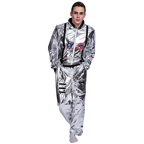 EraSpooky Astronauten Raumfahrer Kostüm für Herren, silber, XL von EraSpooky
