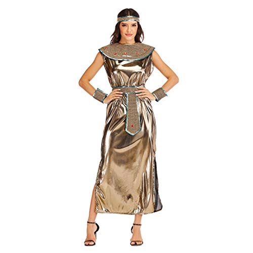 EraSpooky Damen Ägypten Göttin Kostüm Pharao Faschingskostüme Cosplay Halloween Party Karneval Fastnacht Kleid für Erwachsene von EraSpooky