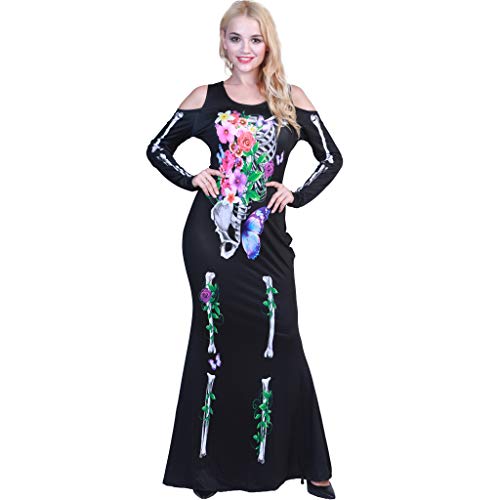 EraSpooky Damen Plus Größe Schöne Blume Knochen Skelett Kostüm EraSpooky Damen Plus Größe Schöne Blume Knochen Skelett Kostüm von EraSpooky