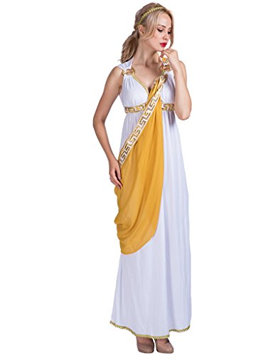 EraSpooky Damen Römische Dame Griechische Göttin Kostüm, Weiss/opulenter Garten, XL von EraSpooky