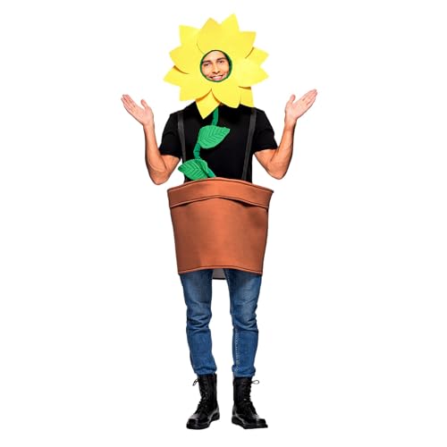 EraSpooky Erwachsene Blumentopf Kostüm Halloween Lustige Sonnenblume Kostüm für Männer Frauen von EraSpooky