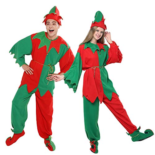 EraSpooky Erwachsene Elfen Kostüm Weihnachten Weihnachtsmann Helfer Kostüm Outfit EraSpooky Erwachsene Elfen Kostüm Weihnachten Weihnachtsmann Helfer Kostüm Outfit von EraSpooky