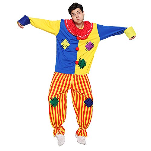 EraSpooky Erwachsene Herren Verrückt Circus Clown Unheimlich Halloween Kostüm von EraSpooky
