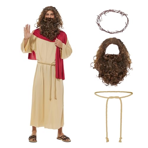 EraSpooky Erwachsene Jesus Kostüm Herren biblische religiöse Heilige Robe Halloween Party Rollenspiel von EraSpooky