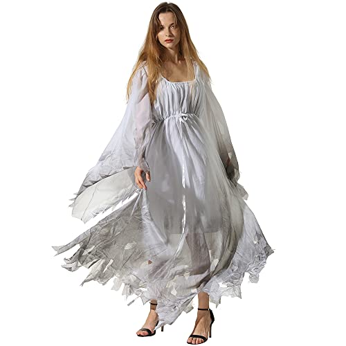 EraSpooky Gossamer Ghost Kostüm für Damen Gothic viktorianisch weiß Halloween Kostüm XXL EraSpooky Gossamer Ghost Kostüm für Damen Gothic viktorianisch weiß Halloween Kostüm XXL von EraSpooky