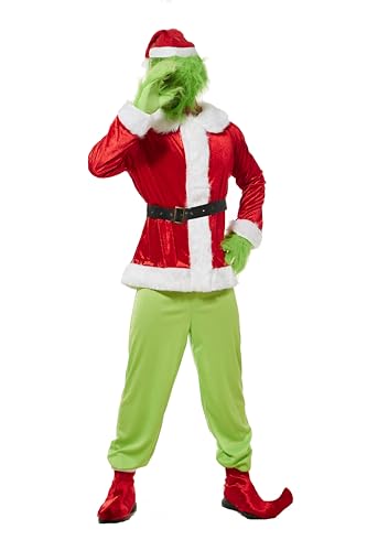 EraSpooky Grünes Monster Sankt Kostüm, Weihnachtsmann Kleidung,Weihnachts Cosplay EraSpooky Grünes Monster Sankt Kostüm, Weihnachtsmann Kleidung,Weihnachts Cosplay von EraSpooky