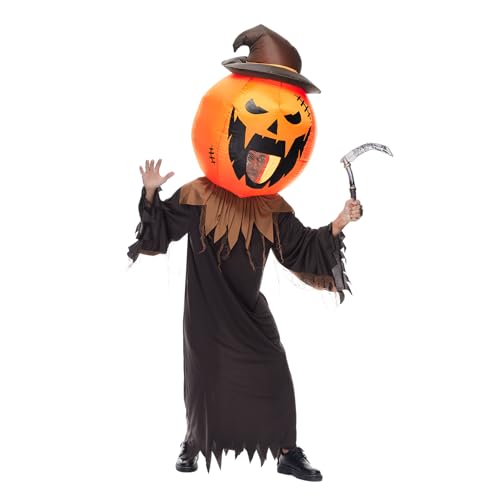 EraSpooky Halloween Aufblasbarers Kürbiskopf Kostüm für Erwachsene Kürbis Kopfbedeckung Kürbis Masken von EraSpooky