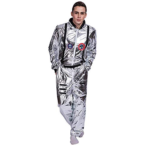 EraSpooky Herren Astronaut Kostüm Weltall Raumfahrer Anzug Spaceman Overall Outfit von EraSpooky