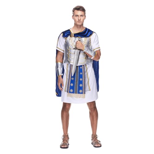 EraSpooky Herren Halloween üPpig Römer Kostüm Erwachsenenkostüm Gladiator Cesar Kaiserkostüm Weiß Römische Toga Erwachsene Toga Kostüm Tunika mit Blatt Krone Kopfschmuck Gold Lorbeerkranz Stirnband EraSpooky Herren Halloween üPpig Römer Kostüm Erwachsenenkostüm Gladiator Cesar Kaiserkostüm Weiß Römische Toga Erwachsene Toga Kostüm Tunika mit Blatt Krone Kopfschmuck Gold Lorbeerkranz Stirnband von EraSpooky