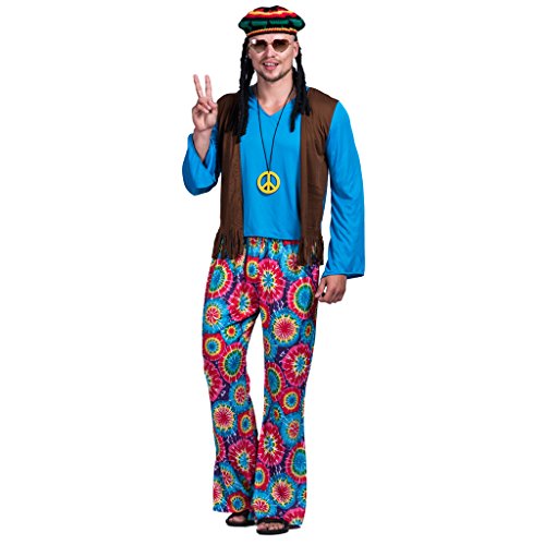EraSpooky Herren Kostüm Hippie Love Peace - Silber - Medium von EraSpooky