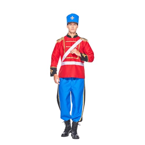EraSpooky Herren Noelle Nussknacker Kostüm für Erwachsene Weihnachts Spielzeugsoldat Kostüm Size M von EraSpooky