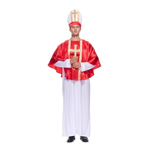 EraSpooky Herren Papstkostüm für Erwachsene Halloween Priester biblische Roben EraSpooky Herren Papstkostüm für Erwachsene Halloween Priester biblische Roben von EraSpooky