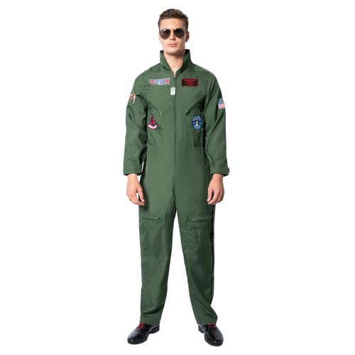 EraSpooky Herren Pilot Cosplay Kostüm Flieger Cosplay Kostüm Halloween Party Karneval Karneval Erwachsene Kleidung EraSpooky Herren Pilot Cosplay Kostüm Flieger Cosplay Kostüm Halloween Party Karneval Karneval Erwachsene Kleidung von EraSpooky