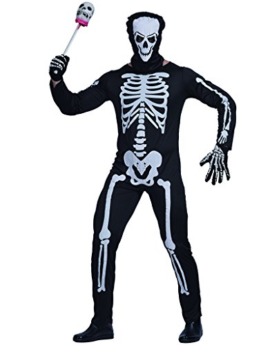 EraSpooky Herren männer skeleton halloween-kostüm grau von EraSpooky