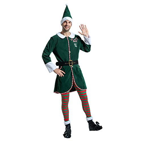 EraSpooky Männer Santa Elf Kostüme Erwachsene Weihnachtsmann Anzug Kostüm Outfit von EraSpooky