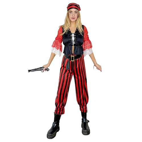 EraSpooky Piratenkostüm Damen – 4-teiliges Freibeuter Outfit von EraSpooky