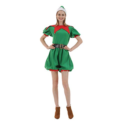 EraSpooky Santa Claus Christmas Elf Kostüm für Damen, Partykleid mit Hut von EraSpooky