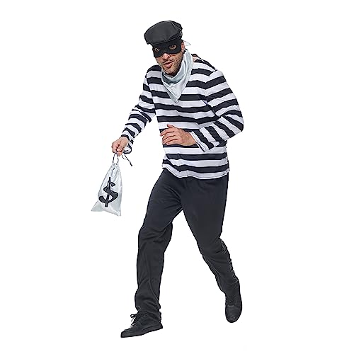 EraSpooky Thief Kostüm für Erwachsene Herren für Party Cosplay Halloween, Karneval, Themenparty Kleidung, Rollenspiele (M) von EraSpooky