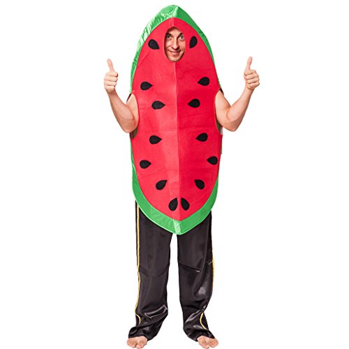 EraSpooky Unisex Essen Lebensmittel Obst Wassermelone Kostüm Faschingskostüme Einteiler Halloween Party Karneval Fastnacht Kleid für Erwachsene Herren Damen von EraSpooky