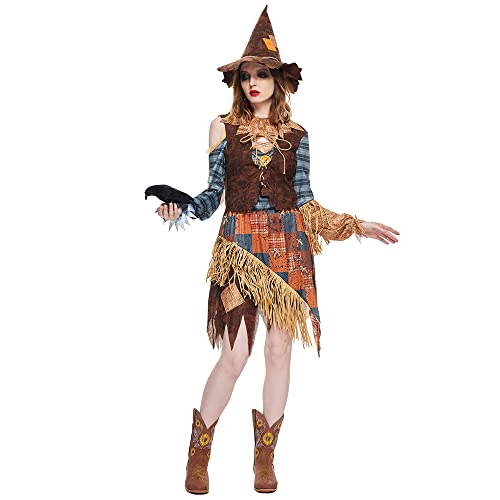 EraSpooky Vogelscheuchen Kostüm für Erwachsene, Damen, Halloween, Karneval, Motto Party Kleidung für Männer und Damen, Halloween Kostüm für Paare EraSpooky Vogelscheuchen Kostüm für Erwachsene, Damen, Halloween, Karneval, Motto Party Kleidung für Männer und Damen, Halloween Kostüm für Paare von EraSpooky