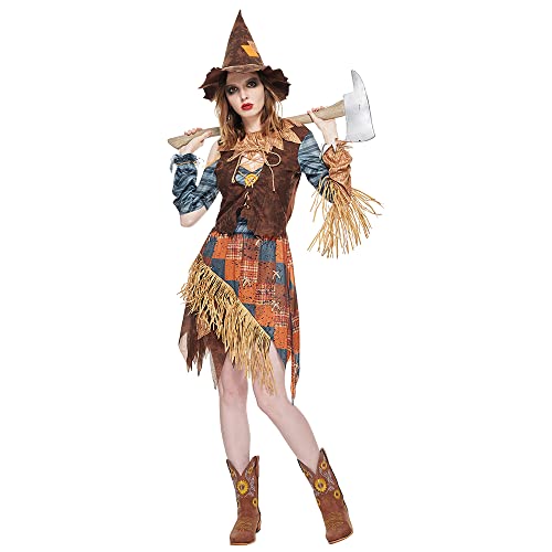 EraSpooky Vogelscheuchen Kostüm für Erwachsene gruselige Vogelscheuche Halloween Kostüm L von EraSpooky