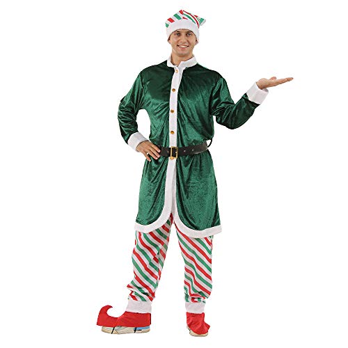 EraSpooky Weihnachtsmann Elfenkostüm für Herren Weihnachtskostüm für die Weihnachtsfeier EraSpooky Weihnachtsmann Elfenkostüm für Herren Weihnachtskostüm für die Weihnachtsfeier von EraSpooky