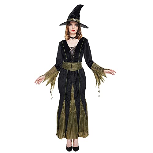 EraSpooky Wicked Witch Kostüm für Erwachsene für Halloween, Karneval, Motto Party Kleidung von EraSpooky