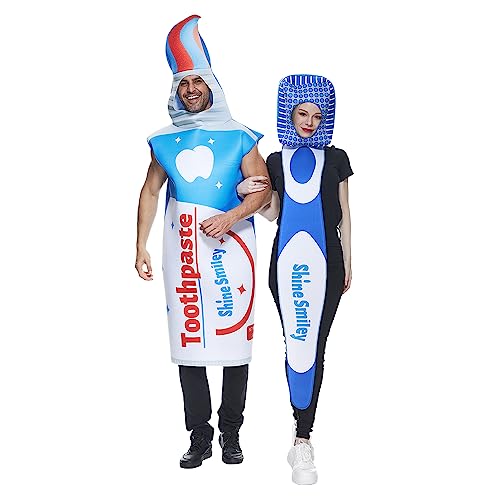 EraSpooky Zahnbürste und Zahnpasta Kostüm Paar Halloween Kostüm Erwachsene Unisex 2-teiliges Set von EraSpooky