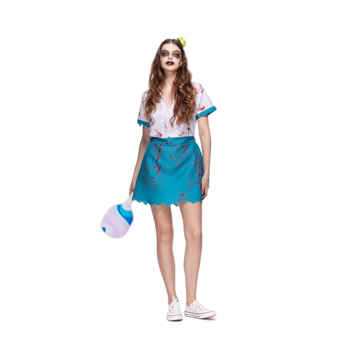 EraSpooky Zombie Kostüm Damen Halloween Pickleball Kostüm Outfits Kostüm für Halloween Schicke Party von EraSpooky