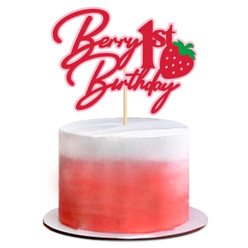 Ercadio 1 Packung Erdbeer-Cupcake-Aufsätze, Glitzer, Erdbeer-Kuchenspieße für Obst, Babyparty, 1. Geburtstag, Beere, süße Cupcake-Dekorationen, Party-Dekor Ercadio 1 Packung Erdbeer-Cupcake-Aufsätze, Glitzer, Erdbeer-Kuchenspieße für Obst, Babyparty, 1. Geburtstag, Beere, süße Cupcake-Dekorationen, Party-Dekor von Ercadio
