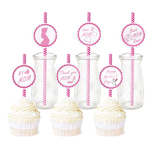 Ercadio 24 Stück Happy Mother's Day Kuchendekorationen rosa Best Mom Ever Papier Kuchendekorationen Love Mom Thank You Mom Kuchen Topper Dekor für Mutter-Themen-Party-Dekoration Zubehör Ercadio 24 Stück Happy Mother's Day Kuchendekorationen rosa Best Mom Ever Papier Kuchendekorationen Love Mom Thank You Mom Kuchen Topper Dekor für Mutter-Themen-Party-Dekoration Zubehör von Ercadio