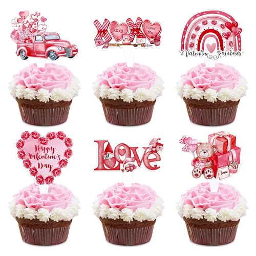Ercadio 24 Stück Valentinstag Cupcake Toppers Herz Liebe Cupcake Picks Valentinstag Regenbogen Cupcake Toppers Valentinstag Cupcake Picks für Hochzeit Valentinstag Party Kuchen Dekorationen Ercadio 24 Stück Valentinstag Cupcake Toppers Herz Liebe Cupcake Picks Valentinstag Regenbogen Cupcake Toppers Valentinstag Cupcake Picks für Hochzeit Valentinstag Party Kuchen Dekorationen von Ercadio