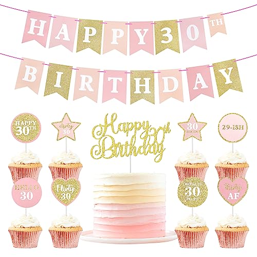 Ercadio 25 Stück Happy 30th Cupcake Toppers Happy 30th Birthday Banner Happy 30th Birthday Cupcake Picks Cheer to 30 Cake Topper for Thirty Birthday Theme Party Cake Decor Supplies Ercadio 25 Stück Happy 30th Cupcake Toppers Happy 30th Birthday Banner Happy 30th Birthday Cupcake Picks Cheer to 30 Cake Topper for Thirty Birthday Theme Party Cake Decor Supplies von Ercadio