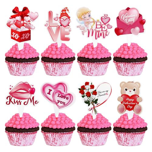 Ercadio 32 Stück Valentinstag Cupcake Toppers Hear Be Mine Cupcake Picks Valentinstag Kiss Me Cupcake Toppers Valentinstag I Love You Cupcake Picks für Hochzeit Valentinstag Party Kuchen Dekorationen Ercadio 32 Stück Valentinstag Cupcake Toppers Hear Be Mine Cupcake Picks Valentinstag Kiss Me Cupcake Toppers Valentinstag I Love You Cupcake Picks für Hochzeit Valentinstag Party Kuchen Dekorationen von Ercadio