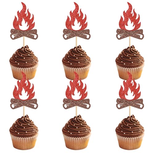 Ercadio Cupcake-Topper mit Waldmotiv, Rot, Lagerfeuer, Party-Dekorationen, Waldtiere, Kuchen, Waldmotive, Baby, Jungen, Mädchen, Geburtstagsgeschenke, Wald-Partyzubehör, 24 Stück Ercadio Cupcake-Topper mit Waldmotiv, Rot, Lagerfeuer, Party-Dekorationen, Waldtiere, Kuchen, Waldmotive, Baby, Jungen, Mädchen, Geburtstagsgeschenke, Wald-Partyzubehör, 24 Stück von Ercadio