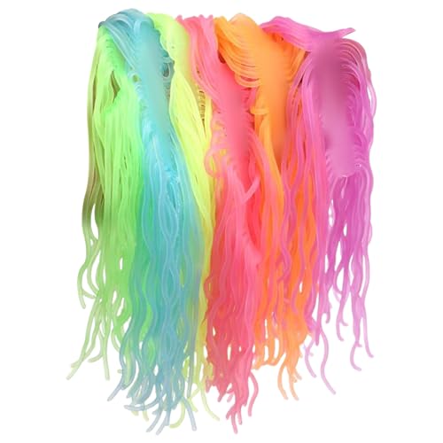 6pcs dehnbares Zappelspielzeug, farbenfrohe sensorische Spaghetti Dehnbare Spielzeug, Glühen in den dunklen Zappel -Nudeln Stressspielzeug für Stress Relief Party Geschenke früh Bildung Geburtstag Sp von Ercoiong