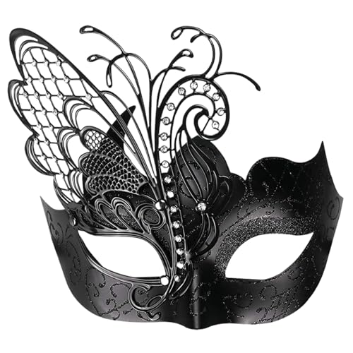 Ercoiong Maskerademaske für Frauen, mysteriöse Schmetterlingsform schwarze Maskerade -Maske, elegante Strasssteine für Karneval, Cosplay -Party Ercoiong Maskerademaske für Frauen, mysteriöse Schmetterlingsform schwarze Maskerade -Maske, elegante Strasssteine für Karneval, Cosplay -Party von Ercoiong