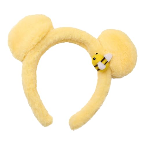 Erconsso Bären Kopfband,Plüsch Cartoon Haarreif - Ergonomisches Bärenohren Stirnband Damen - Camping Reise Abendessen Festival Dating Treffen von Erconsso