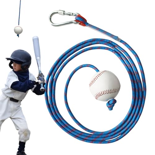 Erconsso Baseball-Trainingsbälle mit Seil, Baseball-Trainingsseil, Softball-Zubehör für Übungen, Werfen, Reisen, Kinder, Jugendsport von Erconsso