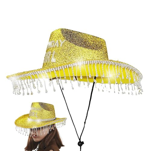 Erconsso Cowboyhüte Für Damen, Geburtstagsmädchen Hut, Mit Strasssteinen Atmungsaktiv Für Reise Urlaub Festival Kinder Erwachsene Geburtstag Erconsso Cowboyhüte Für Damen, Geburtstagsmädchen Hut, Mit Strasssteinen Atmungsaktiv Für Reise Urlaub Festival Kinder Erwachsene Geburtstag von Erconsso