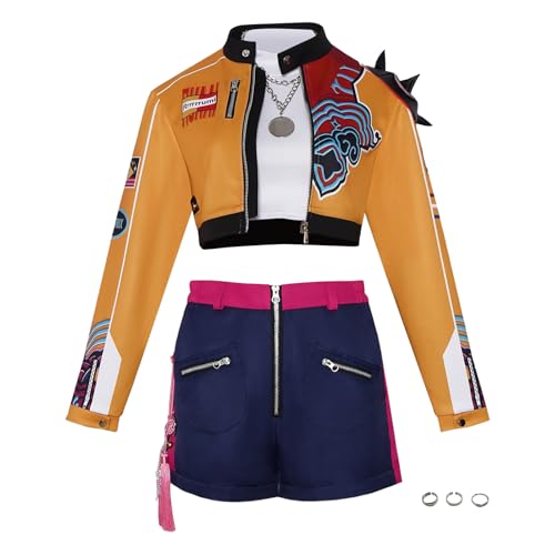 Erconsso Damens Cosplay Kostüm Anime - Party Uniform Outfits - Kostüm Outfit Mit Perücke Und Halskette Für Frauen Mädchen Musikfestival Rollenspiel Tanz Karneval Halloween Erconsso Damens Cosplay Kostüm Anime - Party Uniform Outfits - Kostüm Outfit Mit Perücke Und Halskette Für Frauen Mädchen Musikfestival Rollenspiel Tanz Karneval Halloween von Erconsso