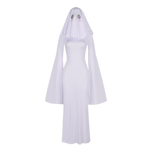 Erconsso Halloween Kostüme für Damen - Geisterkostüm Poncho für Damen - Party Accessoires Cosplay Erwachsene Für Feste Karneval Veranstaltungen Maskerade von Erconsso
