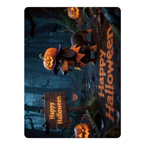 Erconsso Halloween Puzzle | 130 Teile Kinderpuzzles Mit Kürbis Und Tieren Auch Für Familien,Lernspielzeug Anspruchsvoller Spielspaß Als Halloween Dekoration Für Den Familienabend von Erconsso